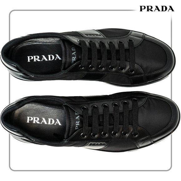 Prada Men's Leather/Nylon Sneaker Black 4E2845 10.5US - Picture 3 of 10